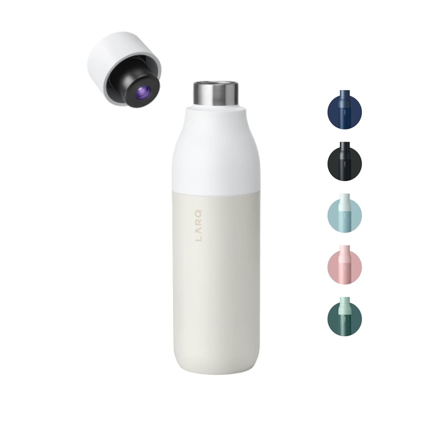 LARQ Bottle Purevis 17 Oz - Self-Cleaning And Insulated Stainless Steel Water Bottle With UV Water Purifier And Award-Winning Design | Reusable & Travel Friendly, 1-Year Warranty, Monaco Blue, 500 Ml