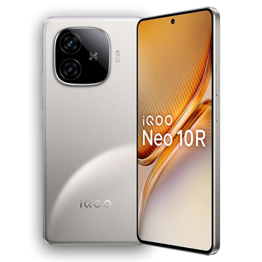 iQOO Neo 10R 5G (Moonknight Titanium, 12GB RAM, 256GB Storage) | Snapdragon 8s Gen 3 Processor | India's Slimmest 6400mAh Battery Smartphone | Segment's Most Stable 90FPS for 5 Hours