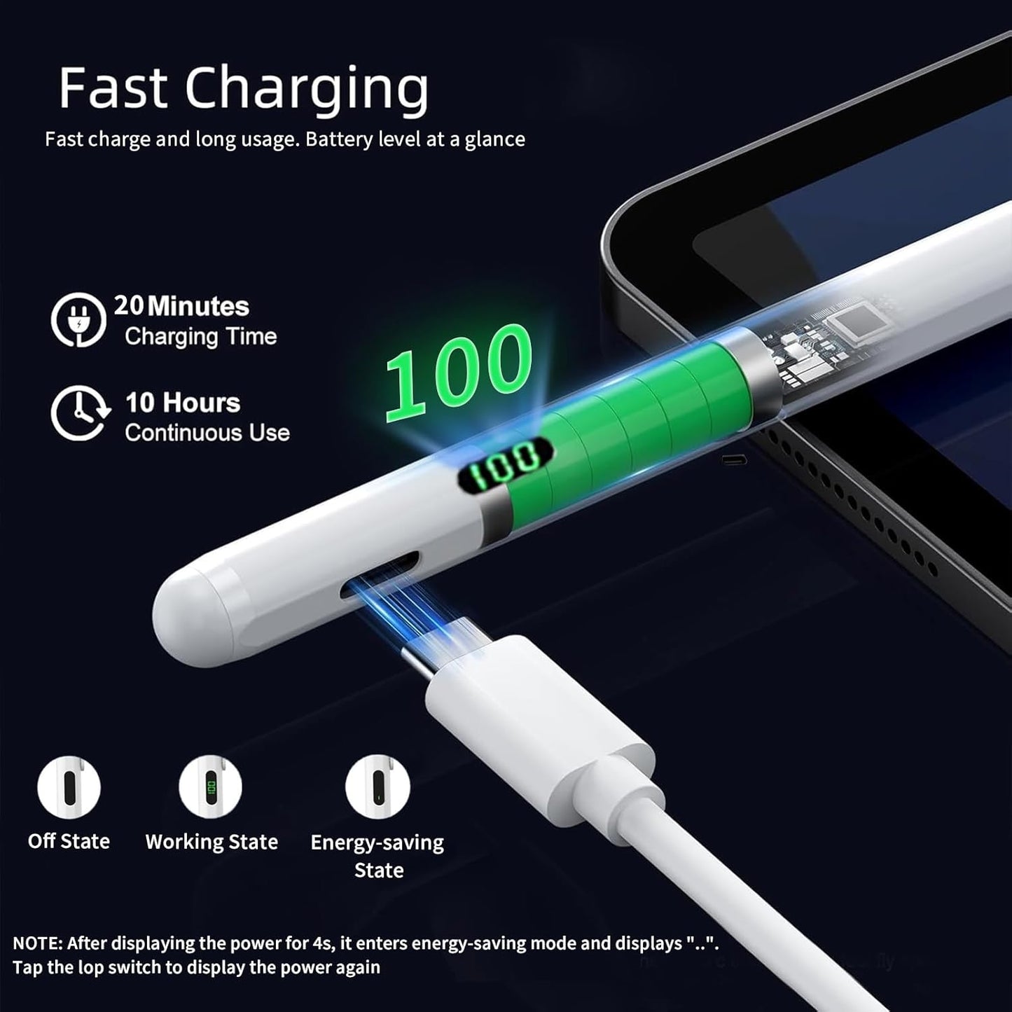 WeCool P1 iPad Pencil for iPad 10th/9th Generation, Stylus Pen for iPad with Upgraded 500mAh Battery | Palm Rejection | Magnetic Adsorption | Tilt Tech, Precise Stylus for iPad 2018-2024