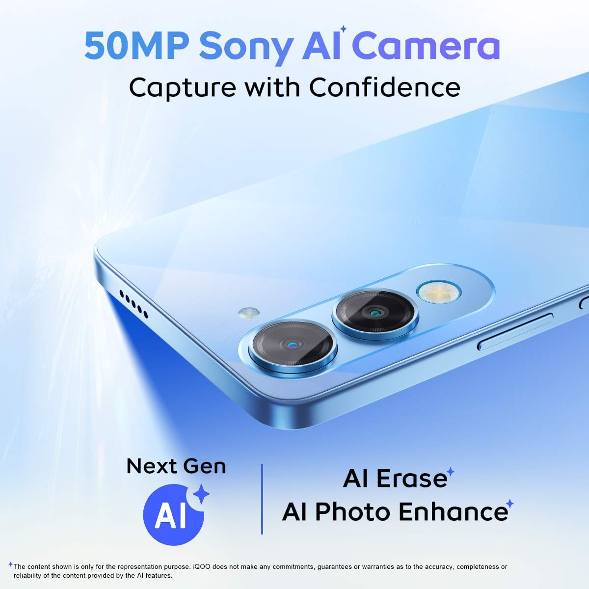 iQOO Z10 Lite 5G (Titanium Blue, 6GB RAM, 128GB Storage) | 6000 mAh Battery | Dimensity 6300 5G Processor with 433K+* AnTuTu Score | IP64 Rated & Military Grade Shock-Resistance*