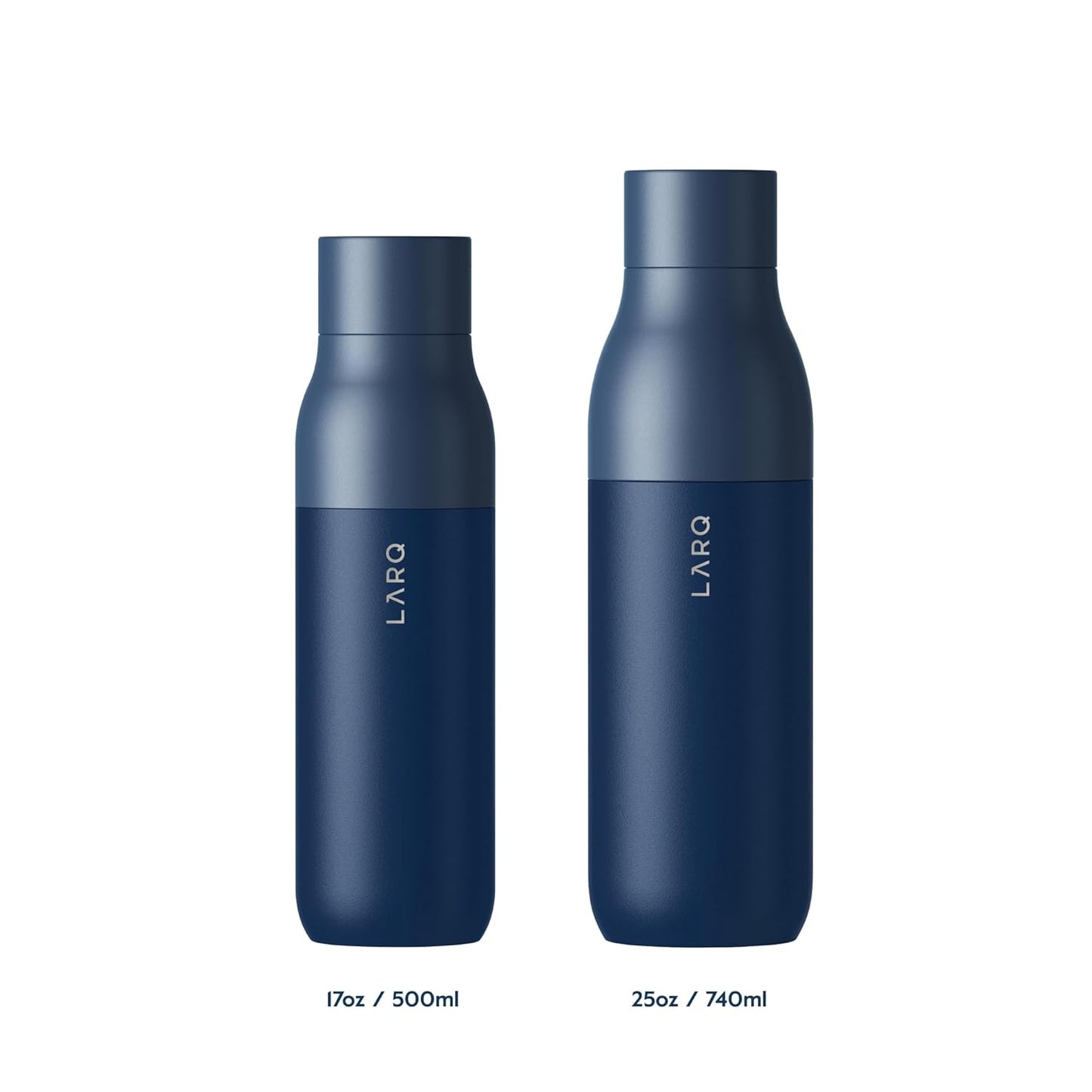 LARQ Bottle Purevis 17 Oz - Self-Cleaning And Insulated Stainless Steel Water Bottle With UV Water Purifier And Award-Winning Design | Reusable & Travel Friendly, 1-Year Warranty, Monaco Blue, 500 Ml