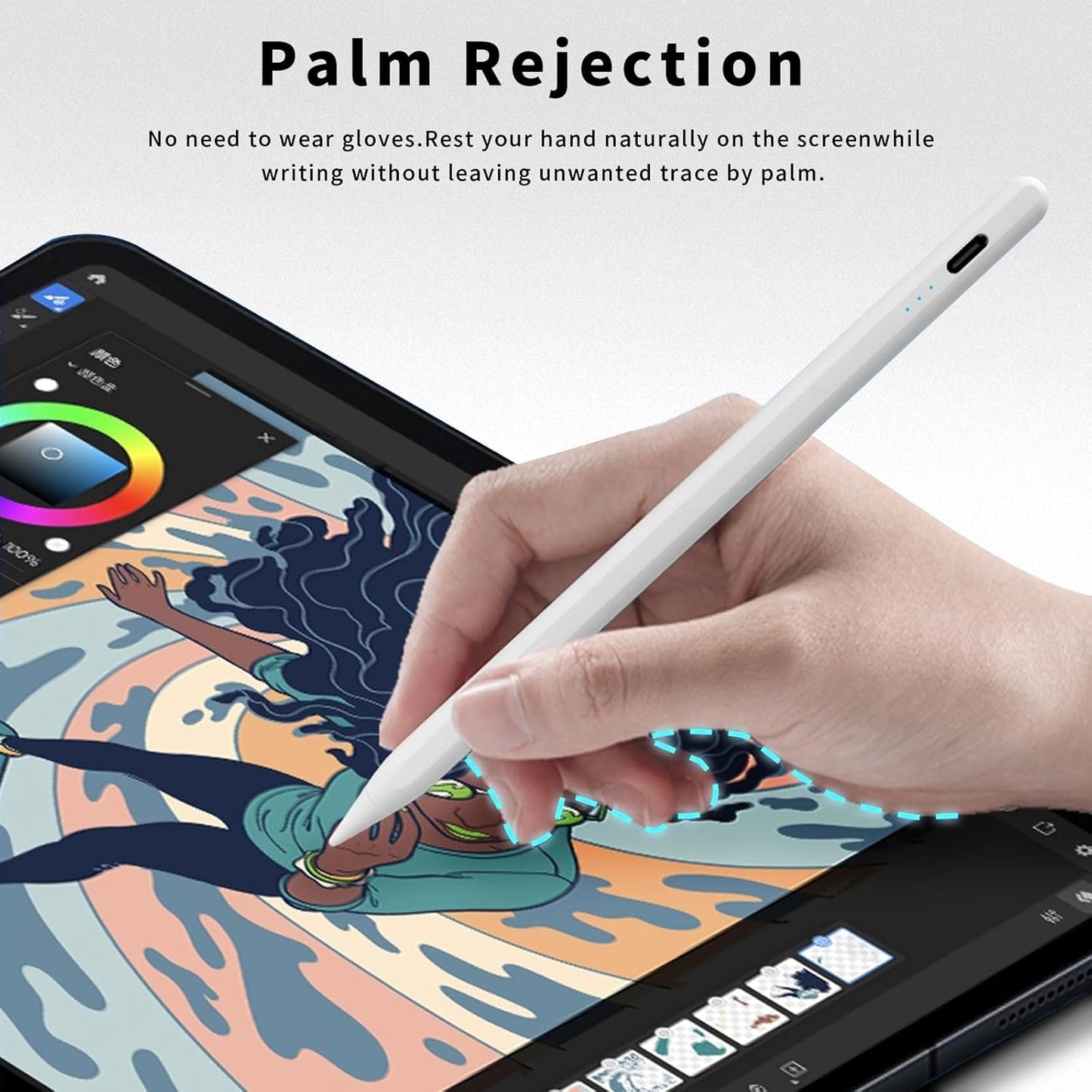 WeCool P1 iPad Pencil for iPad 10th/9th Generation, Stylus Pen for iPad with Upgraded 500mAh Battery | Palm Rejection | Magnetic Adsorption | Tilt Tech, Precise Stylus for iPad 2018-2024