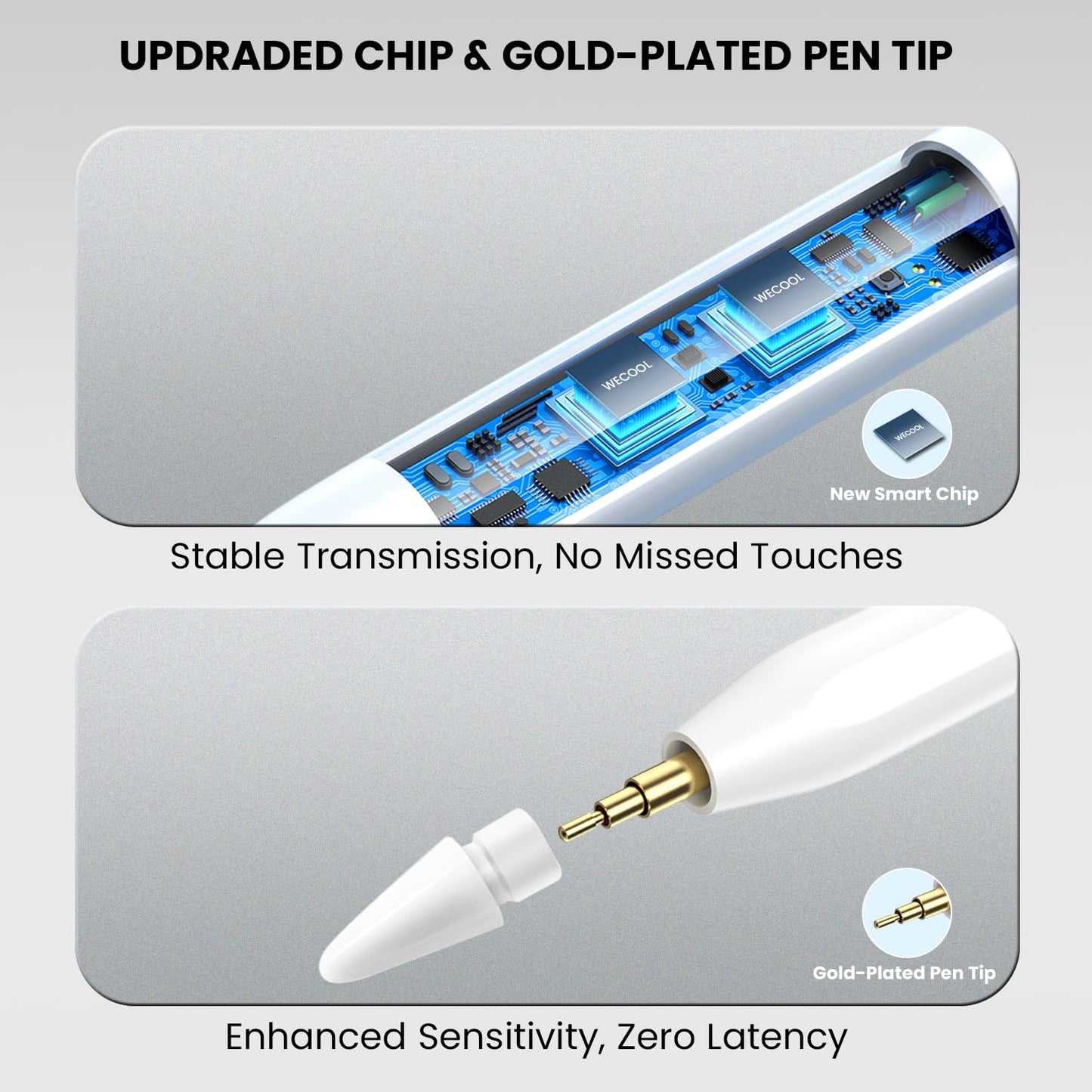 WeCool P1 iPad Pencil for iPad 10th/9th Generation, Stylus Pen for iPad with Upgraded 500mAh Battery | Palm Rejection | Magnetic Adsorption | Tilt Tech, Precise Stylus for iPad 2018-2024