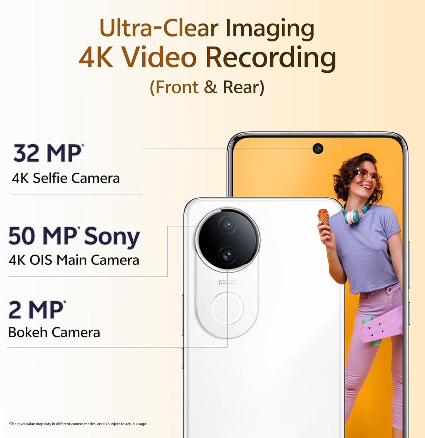 VIVO T4R 5G (Arctic White, 8GB RAM, 256GB Storage) | 6.77" Quad Curved AMOLED 120Hz Display | 50MP OIS Dual Rear + 32MP Front Camera | Dimensity 7400 | 5700mAh Battery, 44W FlashCharge, IP68 & IP69