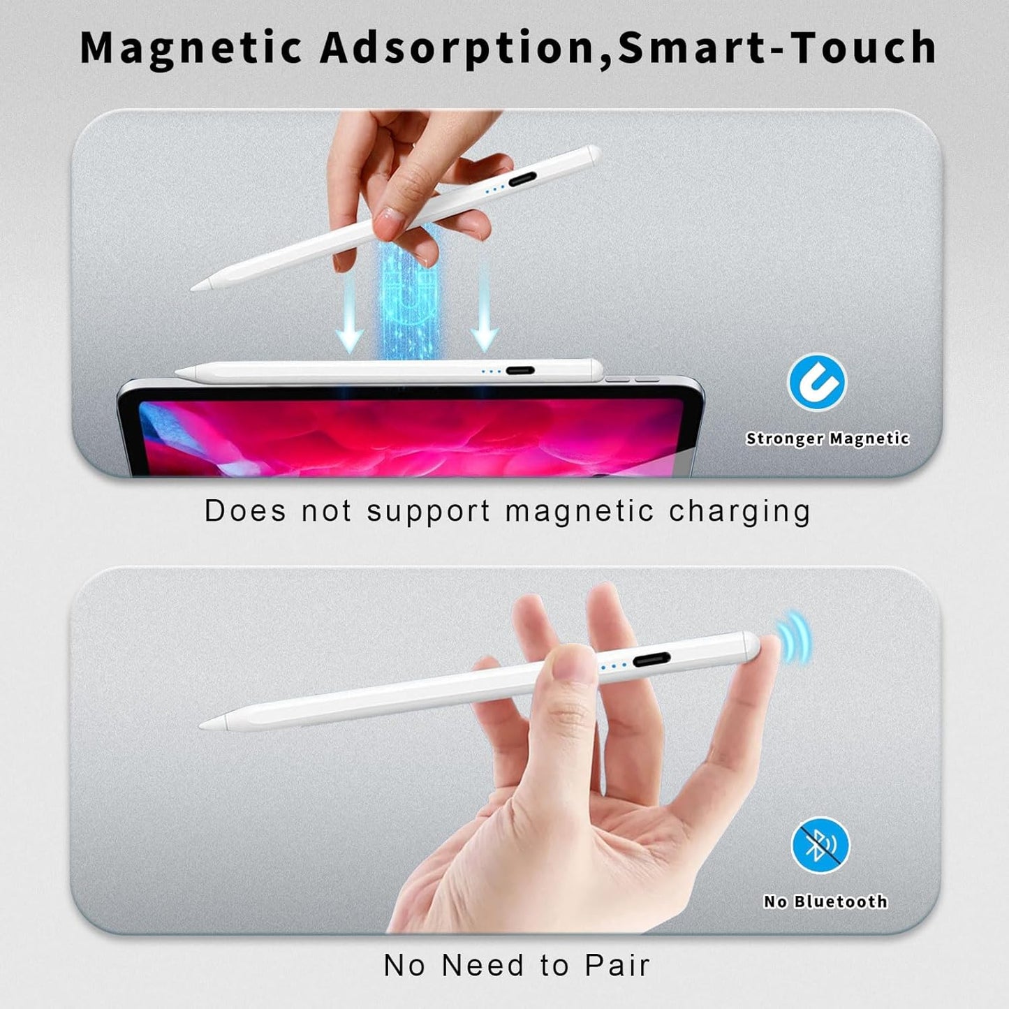 WeCool P1 iPad Pencil for iPad 10th/9th Generation, Stylus Pen for iPad with Upgraded 500mAh Battery | Palm Rejection | Magnetic Adsorption | Tilt Tech, Precise Stylus for iPad 2018-2024