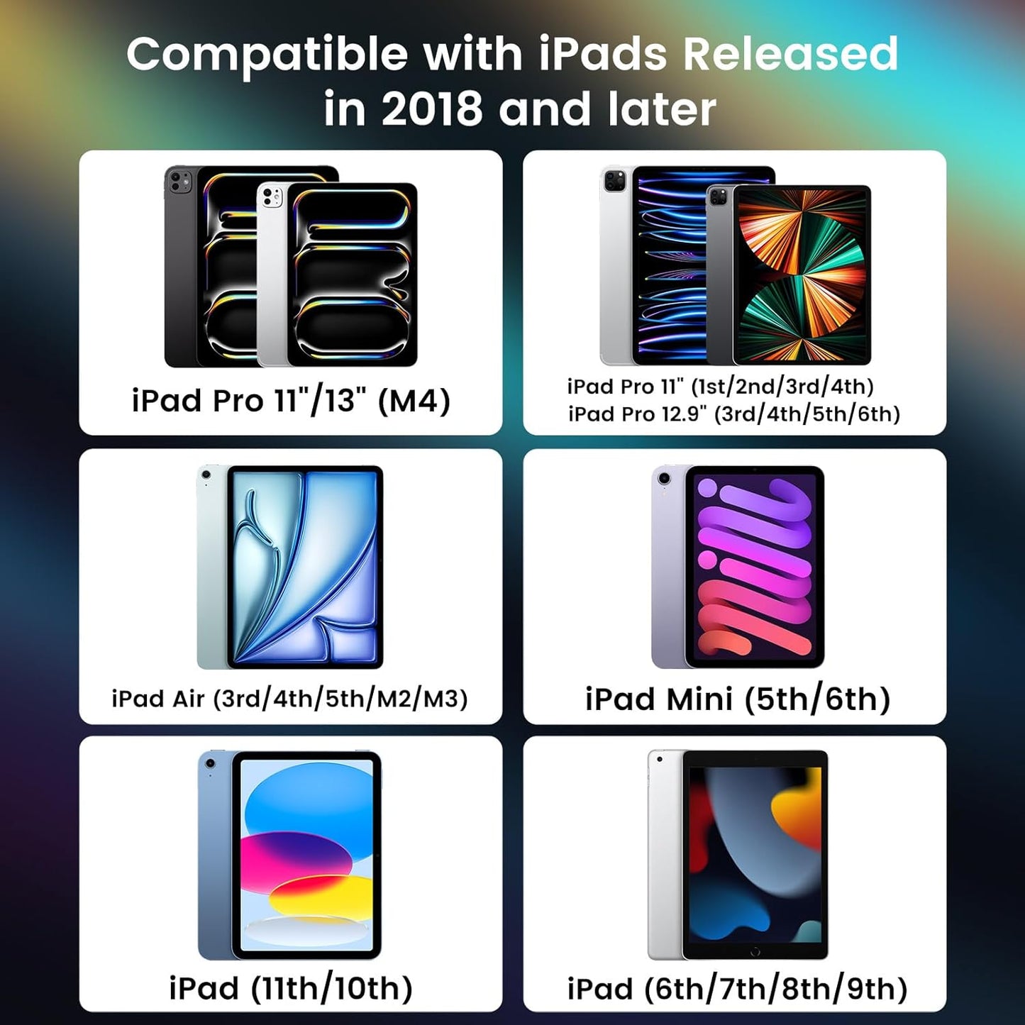 StylusHome iPad Pencil LED Display 15 Mins Fast Charge Stylus Pen for iPad with Palm Rejection for 2018-2025 iPad Air 3/4/5/M2/M3, iPad mini 5/6, iPad 6/7/8/9/10/11, iPad Pro 11",12.9"&M4 (White)