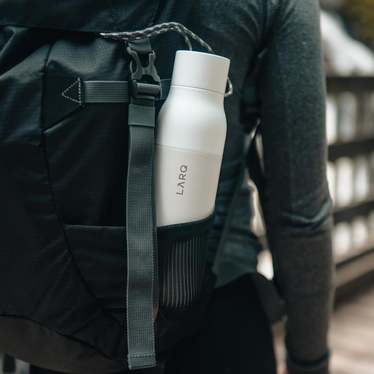 LARQ Bottle Purevis 17 Oz - Self-Cleaning And Insulated Stainless Steel Water Bottle With UV Water Purifier And Award-Winning Design | Reusable & Travel Friendly, 1-Year Warranty, Monaco Blue, 500 Ml