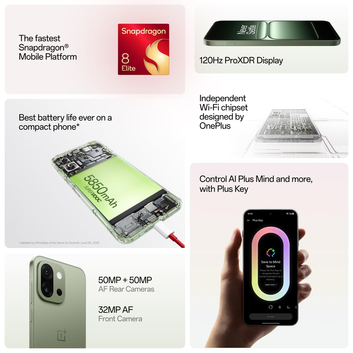 OnePlus 13s | Snapdragon® 8 Elite | Best Battery Life Ever on a Compact Phone | Lifetime Display Warranty | 12GB+256GB | Green Silk