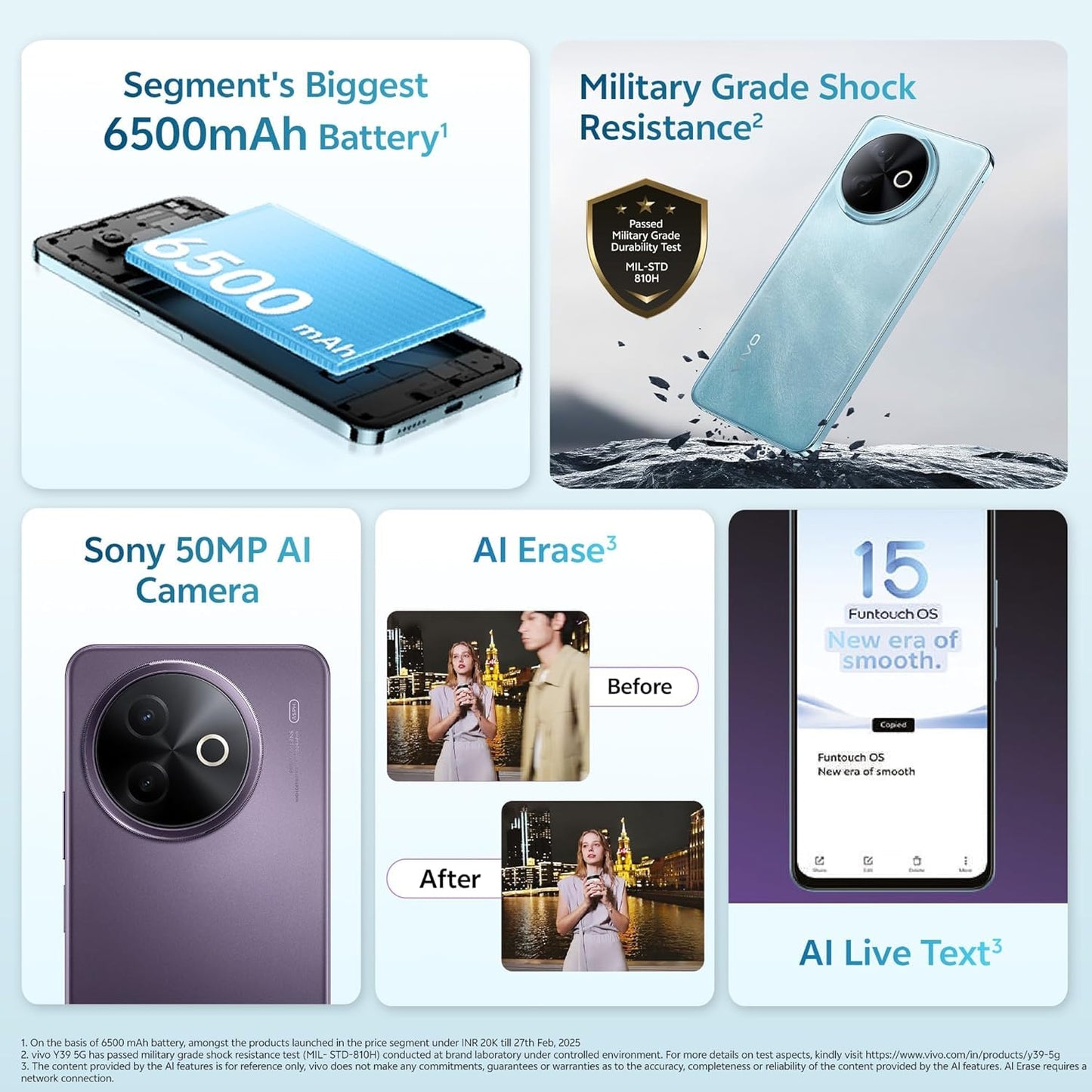 Vivo Y39 5G (Lotus Purple, 8GB RAM, 128GB Storage) with No Cost EMI/Additional Exchange Offers