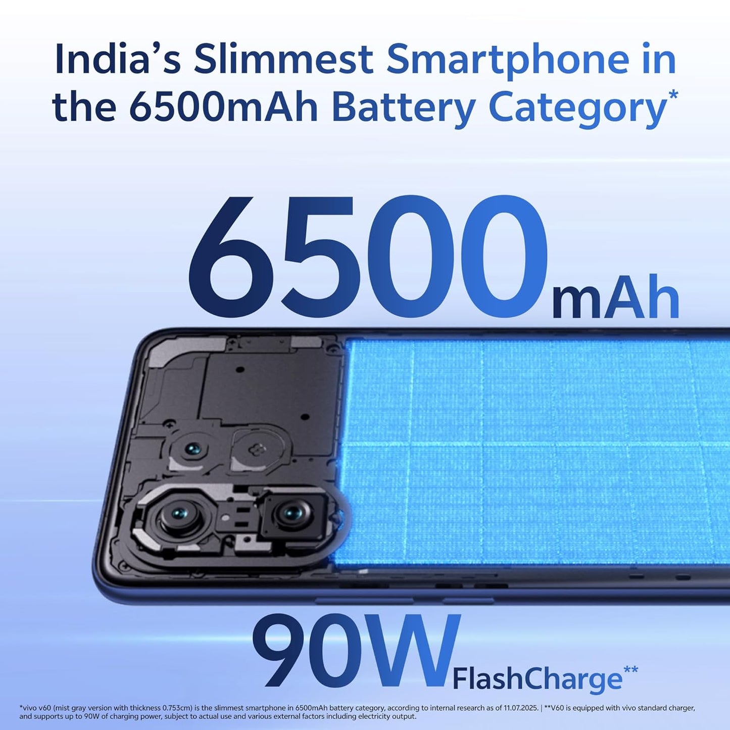 Vivo V60 5G (Mist Gray, 8GB RAM, 256GB Storage) with No Cost EMI/Additional Exchange Offers