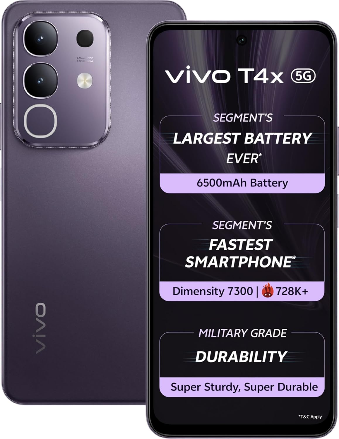 VIVO T4x (Pronto Purple, 6GB + 128GB)