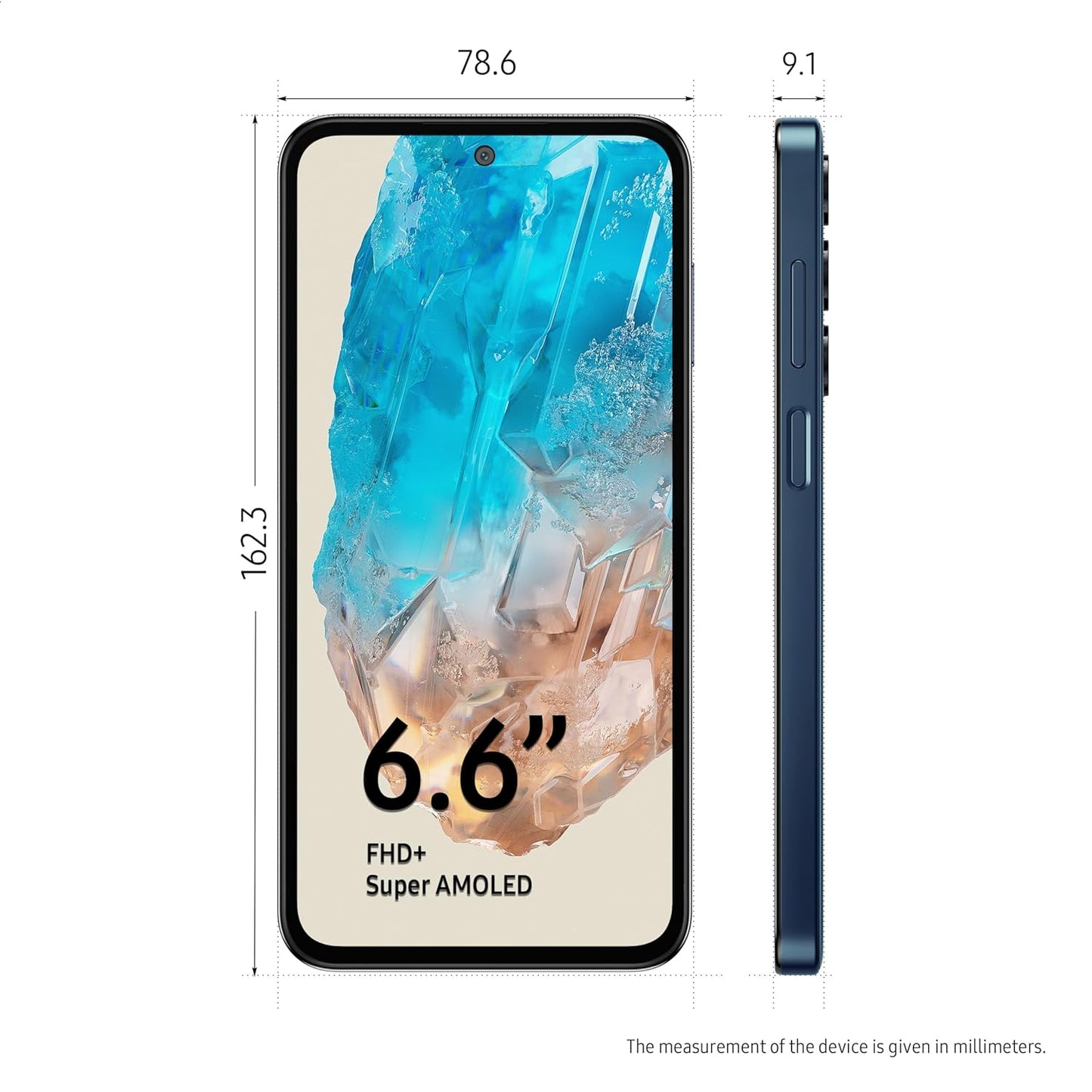 Samsung Galaxy M35 5G (DayBreak Blue,8GB RAM,128GB Storage)| Corning Gorilla Glass Victus+| AnTuTu Score 595K+| Vapour Cooling Chamber| 6000mAh Battery| 120Hz Super AMOLED Display| AI| Without Charger