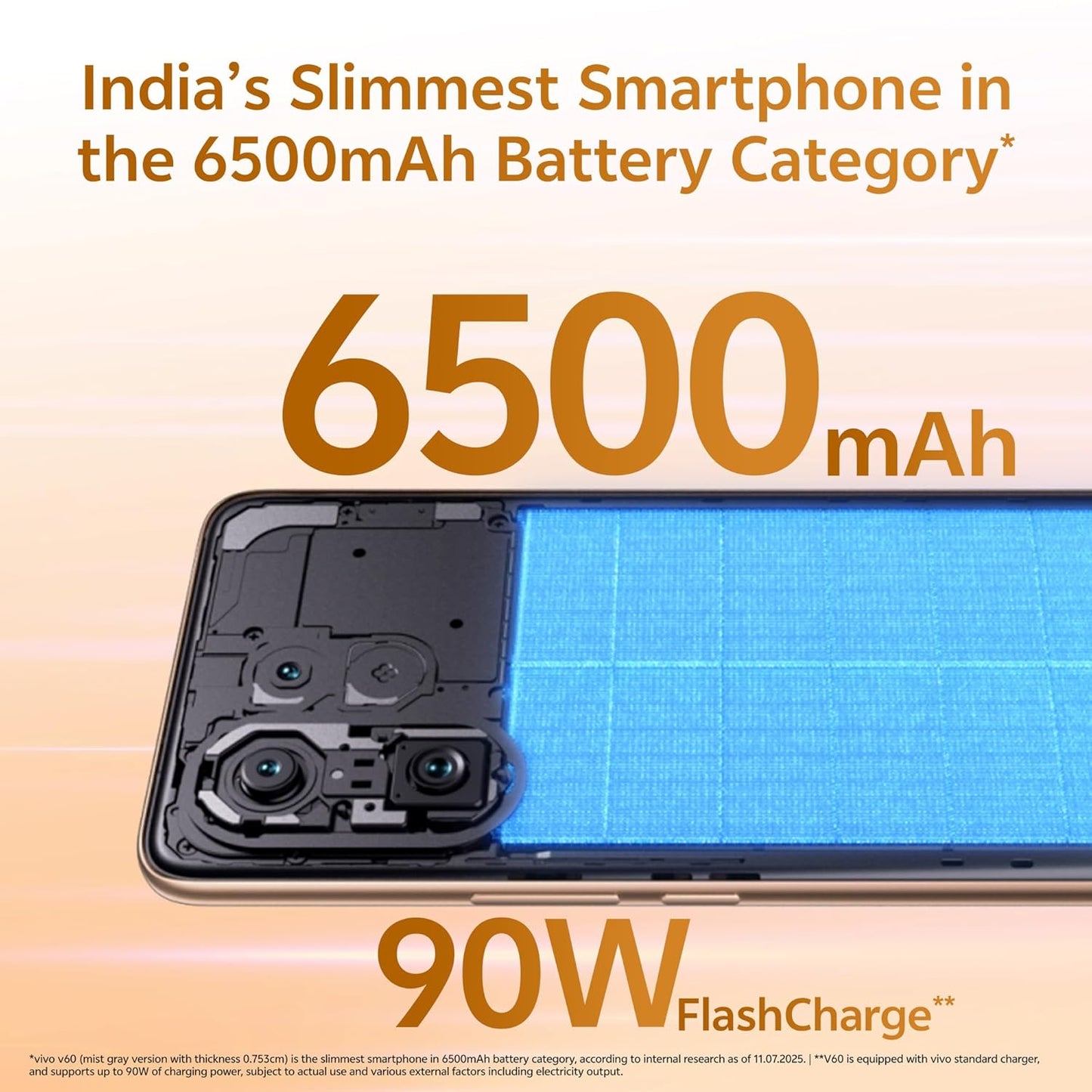 Vivo V60 5G (Mist Gray, 8GB RAM, 256GB Storage) with No Cost EMI/Additional Exchange Offers