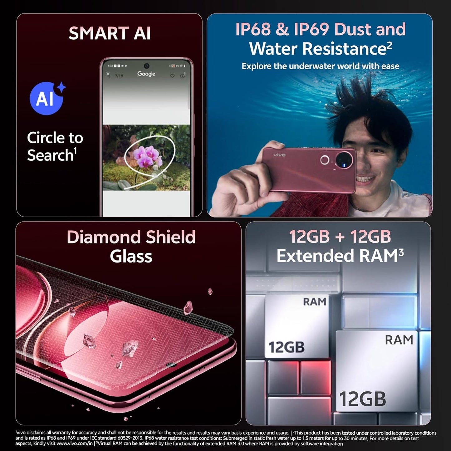 Vivo V50 5G (Rose Red, 8GB RAM, 256GB Storage) with No Cost EMI/Additional Exchange Offers